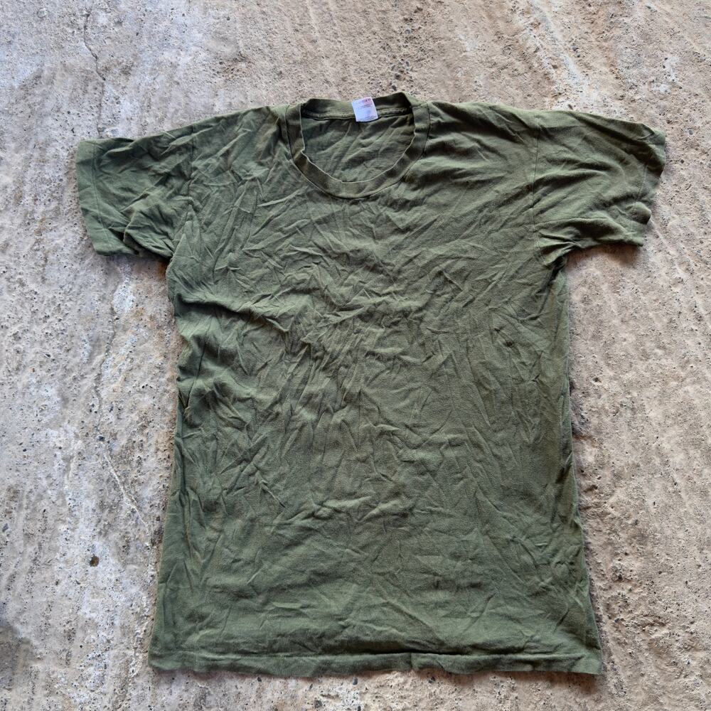Vintage 90s Green Blank Tee Shirt Essential Green Men's Large Fruit of The Loom